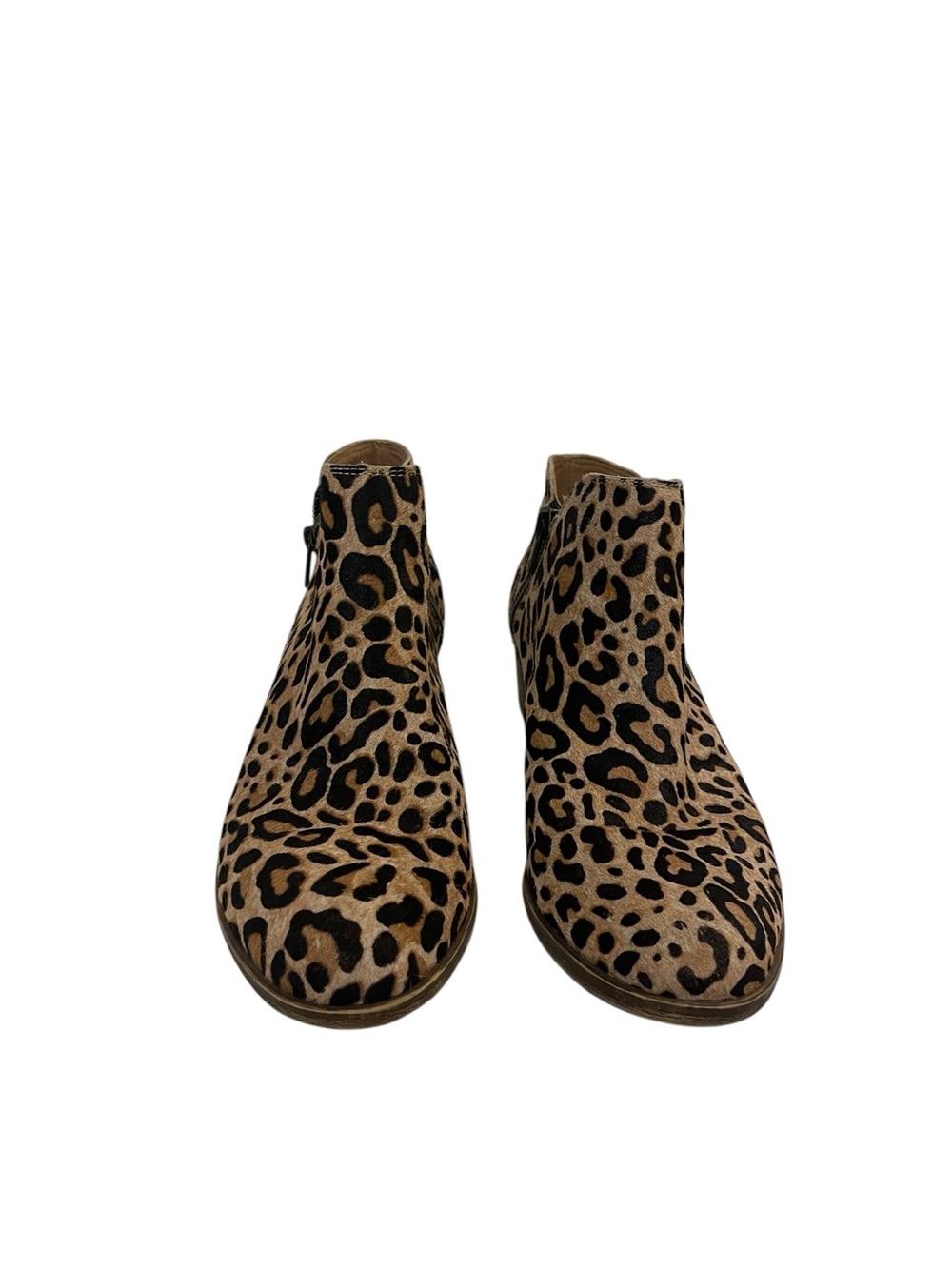 Lucky Brand Basel Leopard Print Ankle Boots Booties in Tan and Black - Picture 4 of 9